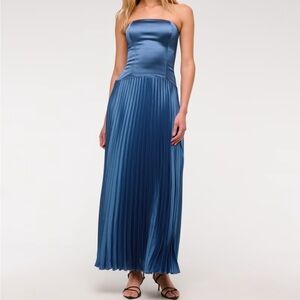 Abercrombie & Fitch Women's Satin Blue Maxi Skirt